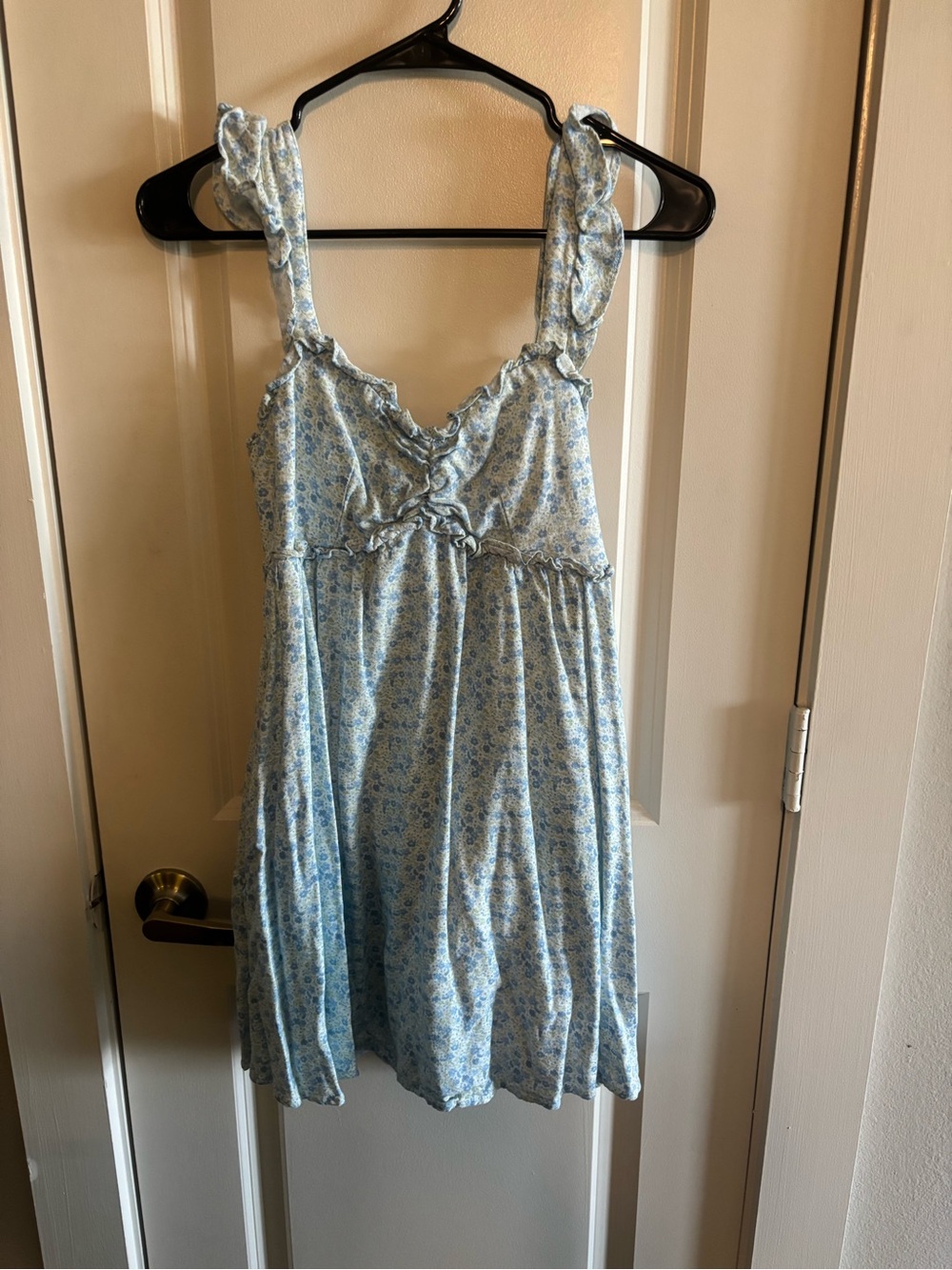 Altar'd State Light Blue Floral Sundress with Green Accents
